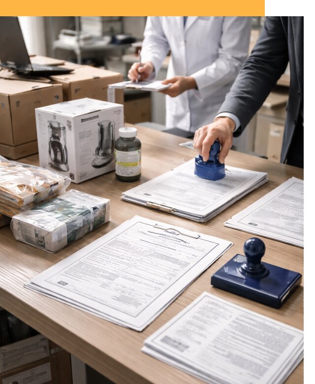 Сертификация импортных товаров от 12445 с таможенным сопровождением